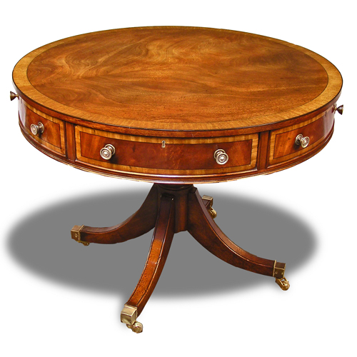 Drum Table in mahogany, 40 inches wide