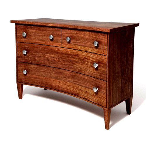 Modern Concave Chest on taper legs