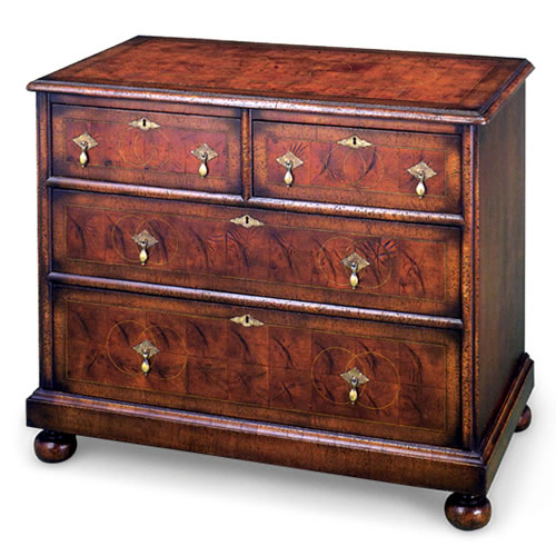 William & Mary Oyster Veneer Chest